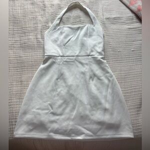 Elegant White Halter Dress